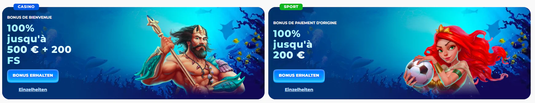 Bonus de bienvenue casino et sportif Posido