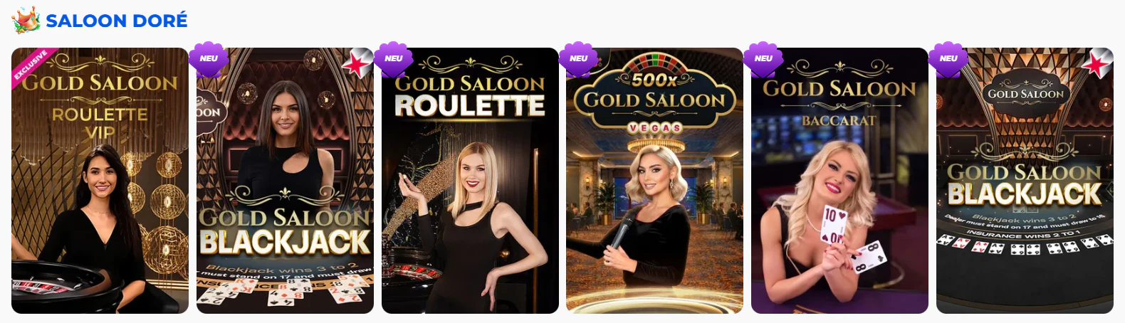 Salon Gold Saloon de Posido avec roulette blackjack et baccarat